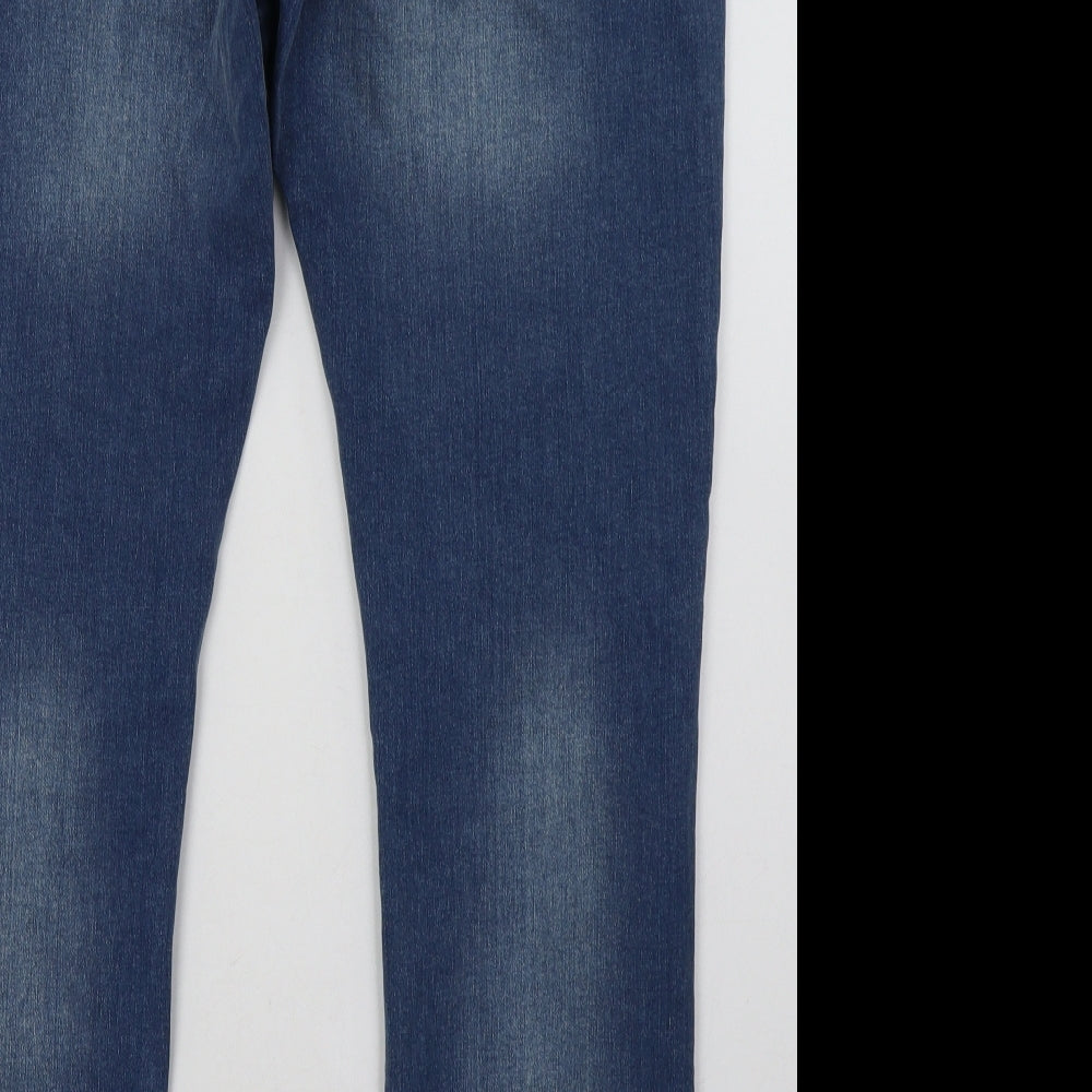 DNM Mens Blue  Cotton Straight Jeans Size 38 L32 in Regular Button