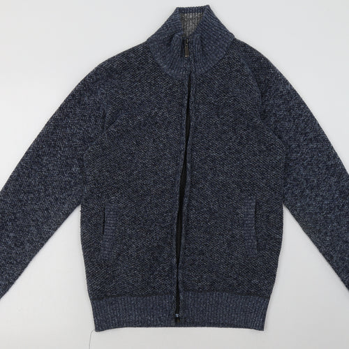 Paloma Mens Blue  Acrylic Full Zip Sweatshirt Size M