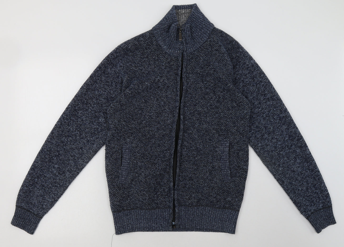 Paloma Mens Blue  Acrylic Full Zip Sweatshirt Size M