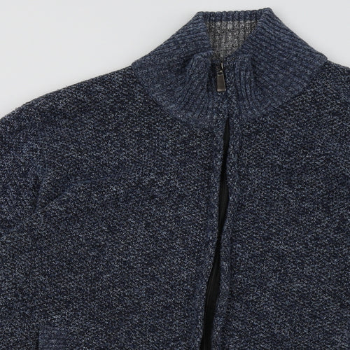 Paloma Mens Blue  Acrylic Full Zip Sweatshirt Size M