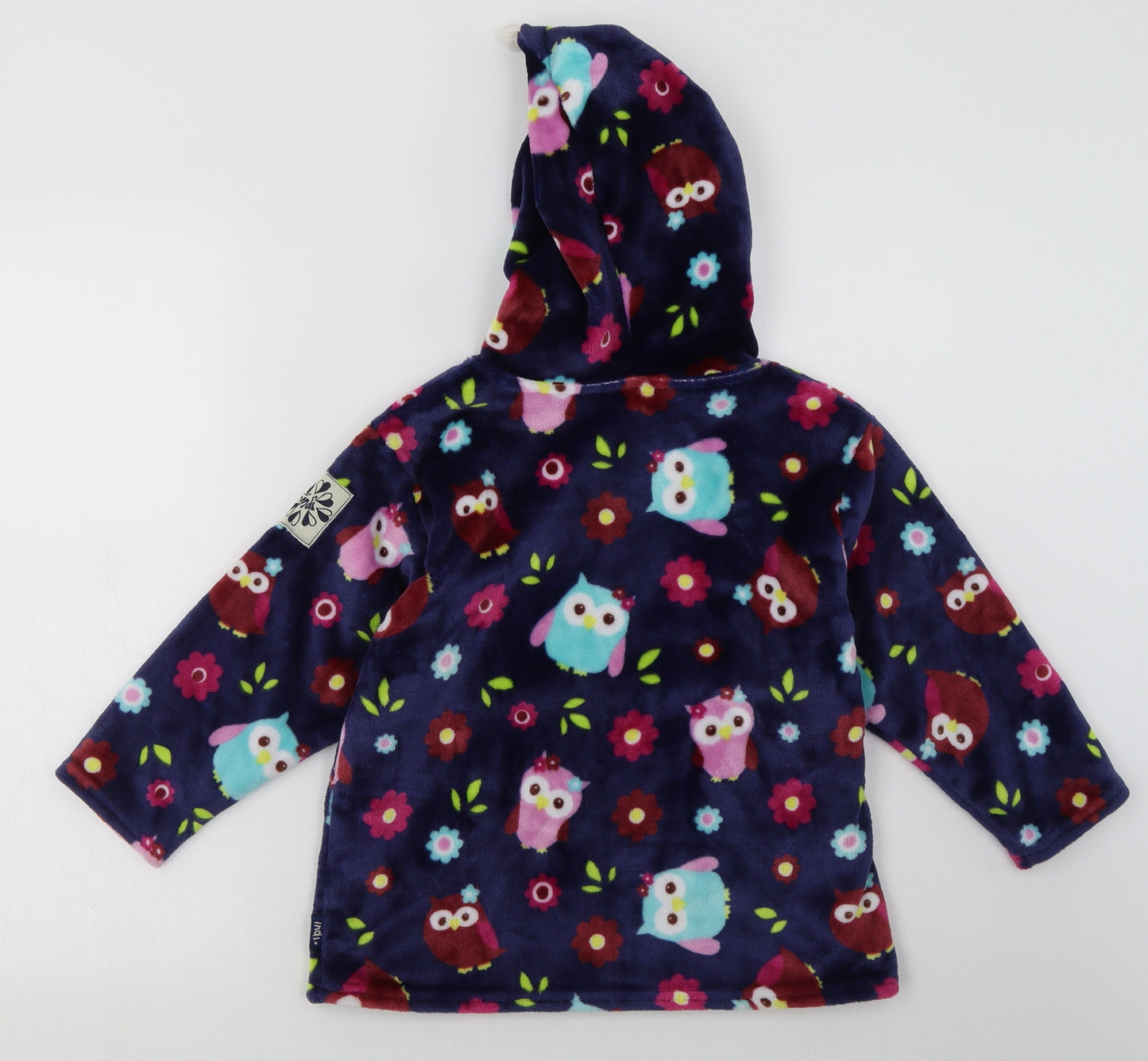 Preworn Girls Purple Geometric Polyester Pullover Hoodie Size 5-6 Years  Pullover - Owl Print