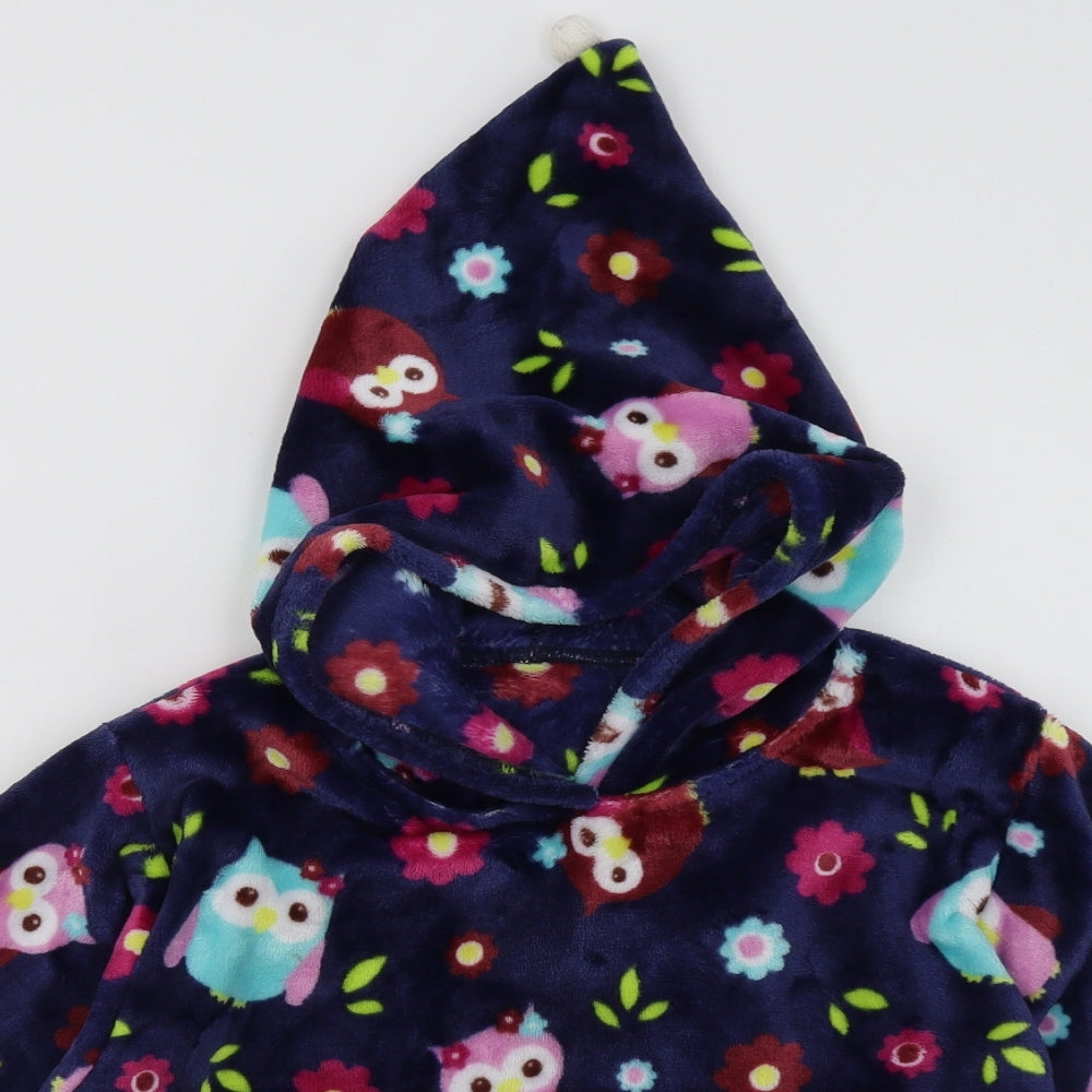 Preworn Girls Purple Geometric Polyester Pullover Hoodie Size 5-6 Years  Pullover - Owl Print