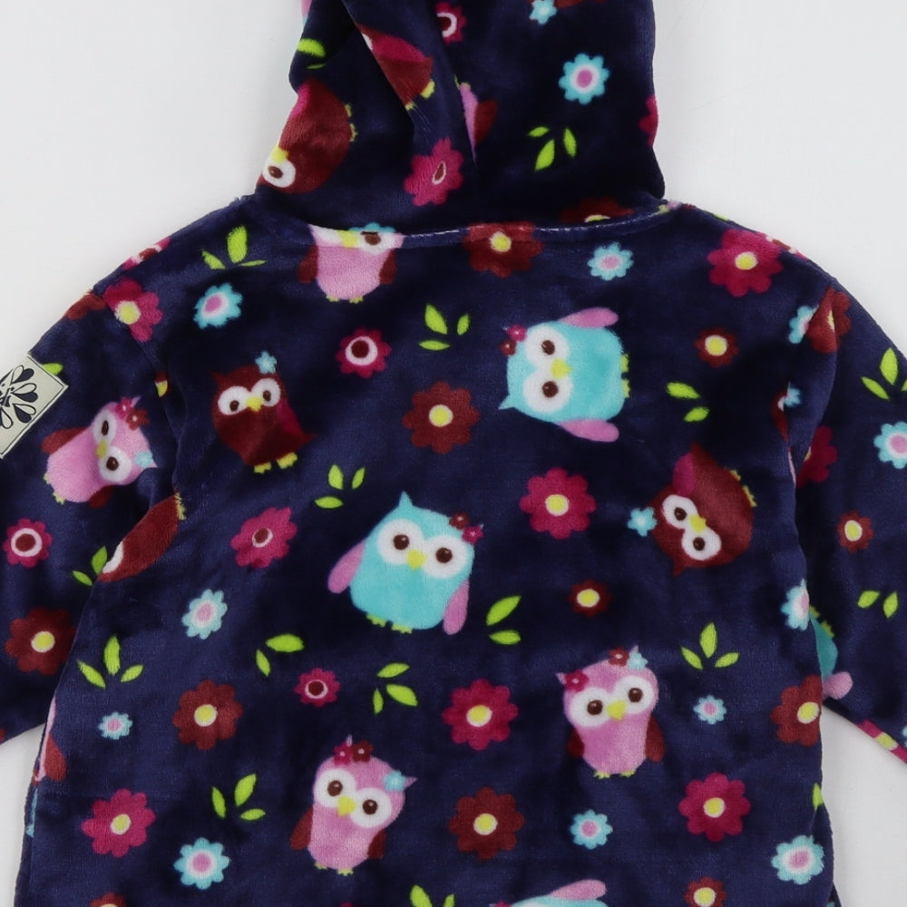 Preworn Girls Purple Geometric Polyester Pullover Hoodie Size 5-6 Years  Pullover - Owl Print
