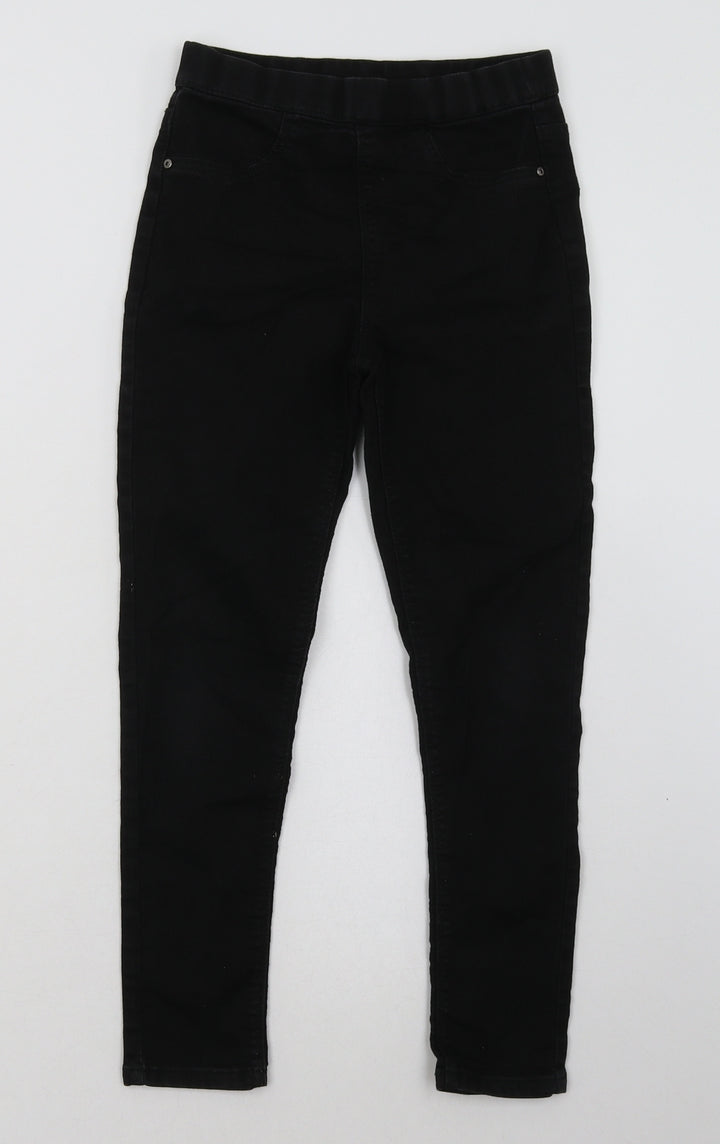 Matalan Girls Black  Cotton Jegging Trousers Size 9 Months  Regular