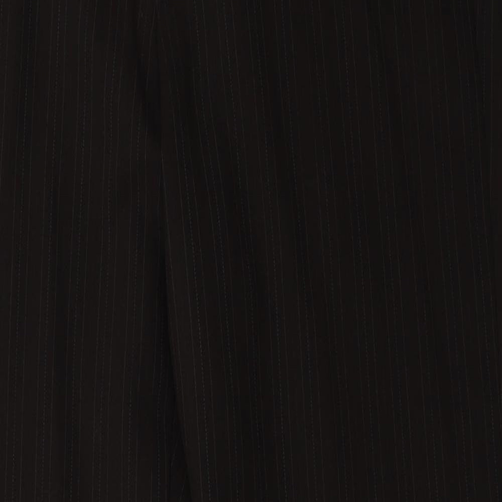 NEXT Mens Brown Striped Polyester Trousers  Size 34 L32 in Regular Hook & Eye