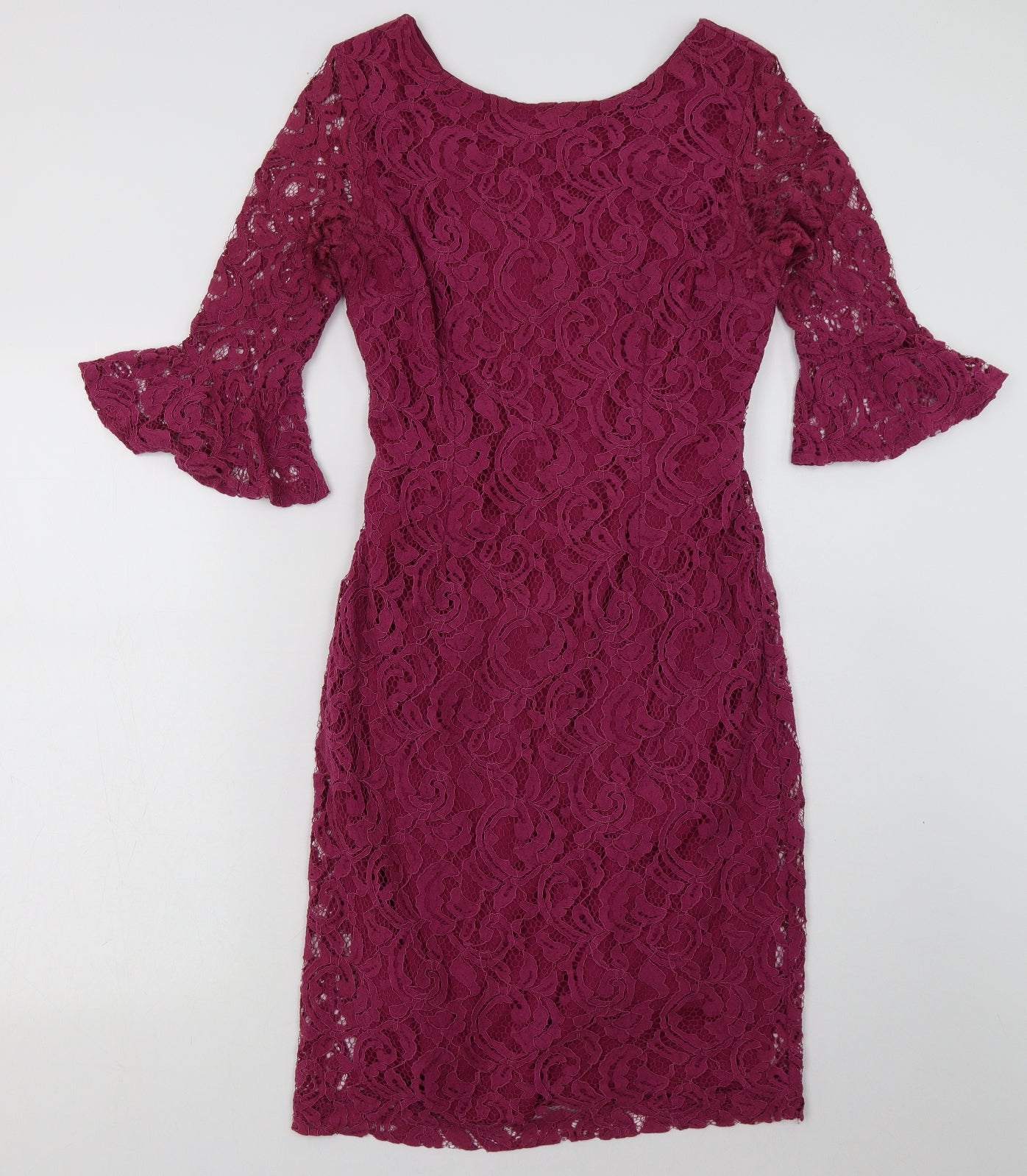Roman Womens Purple  Cotton Bodycon  Size 10  V-Neck Zip