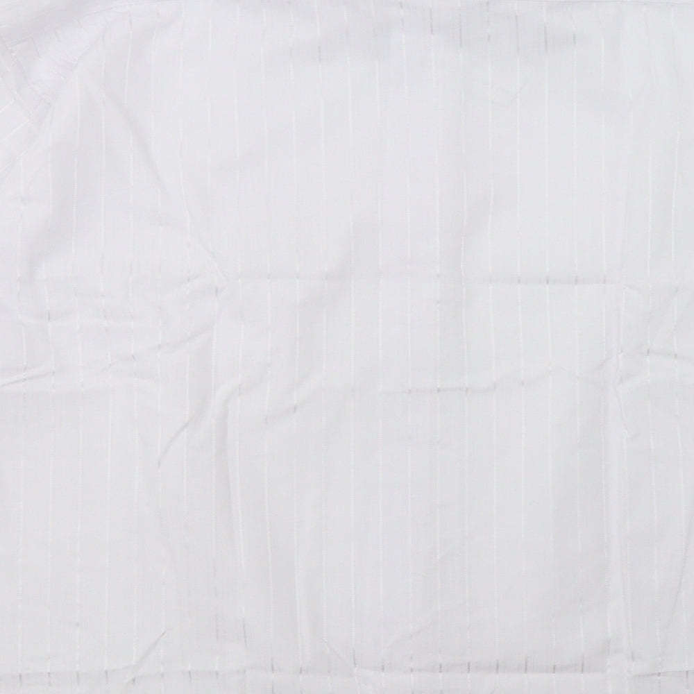 Peter England Mens White  Polyester  Button-Up Size 16 Collared Button