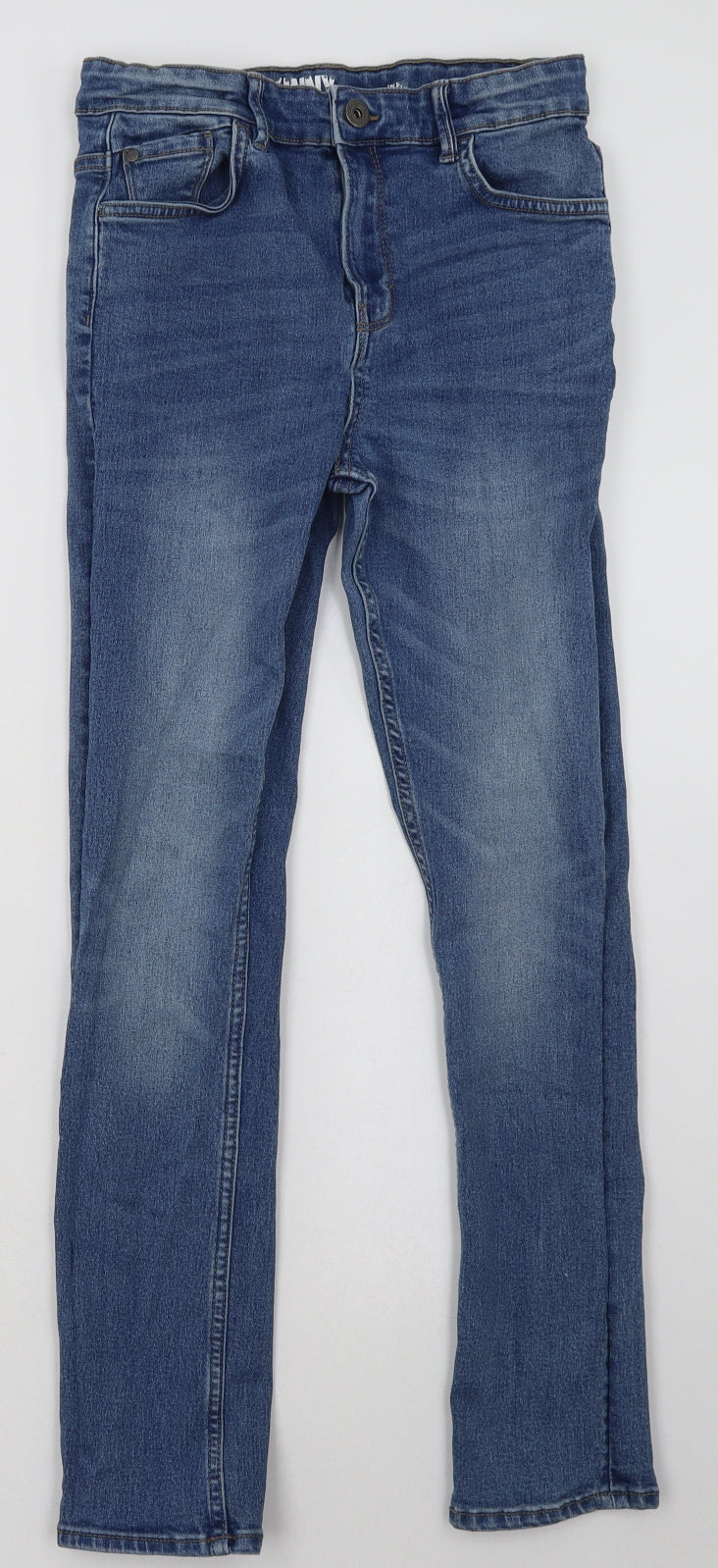 Matalan Girls Blue  Cotton Straight Jeans Size 13 Years  Regular Button