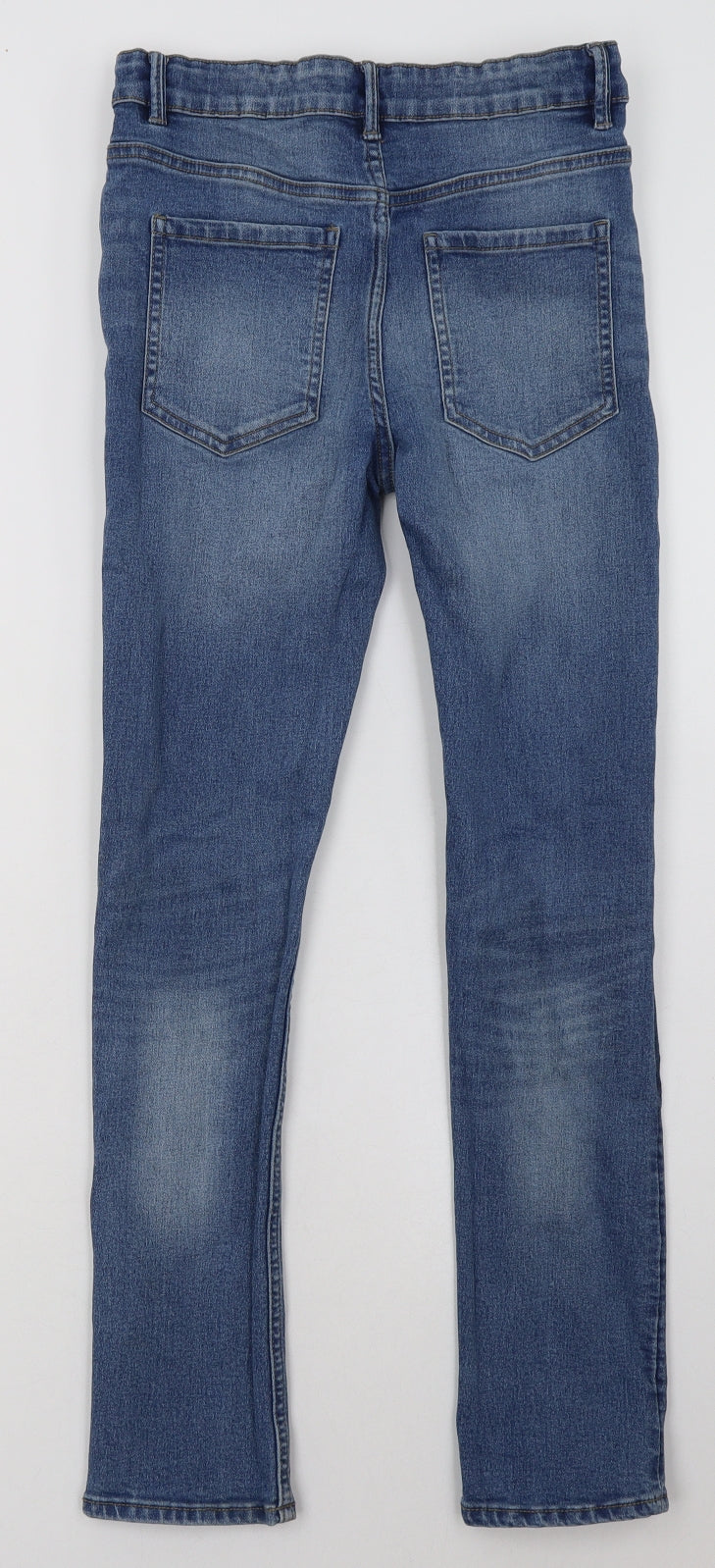 Matalan Girls Blue  Cotton Straight Jeans Size 13 Years  Regular Button