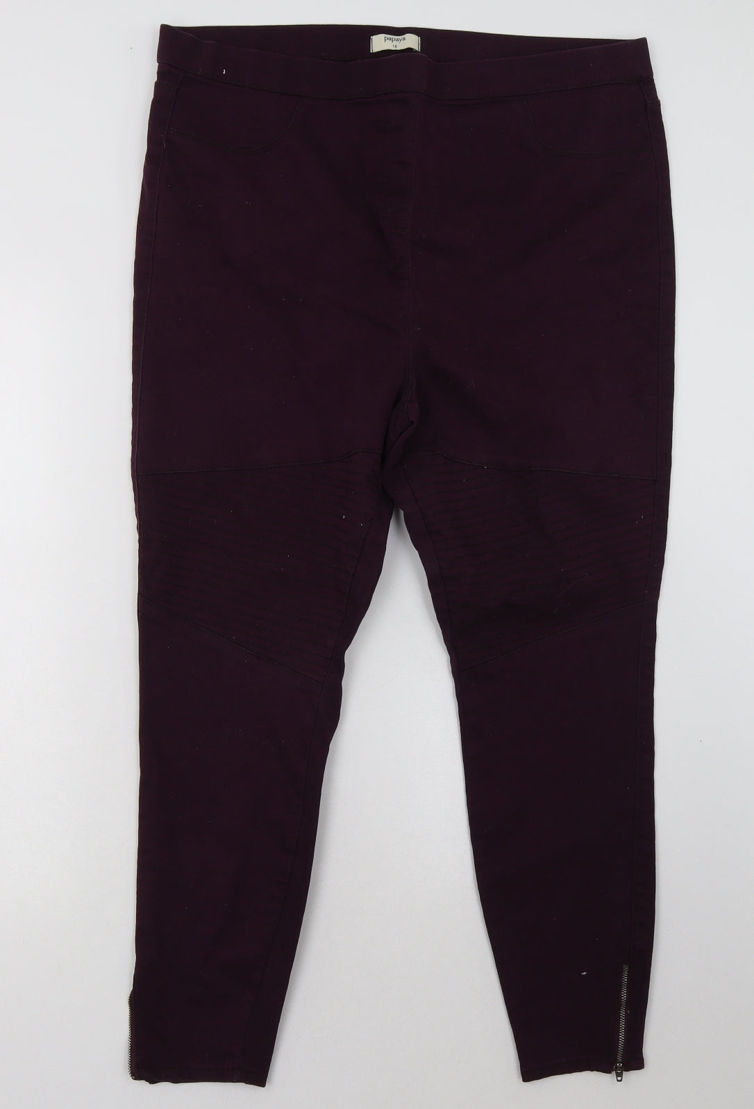 Matalan Womens Purple  Cotton Jegging Trousers Size 18 L30 in Regular