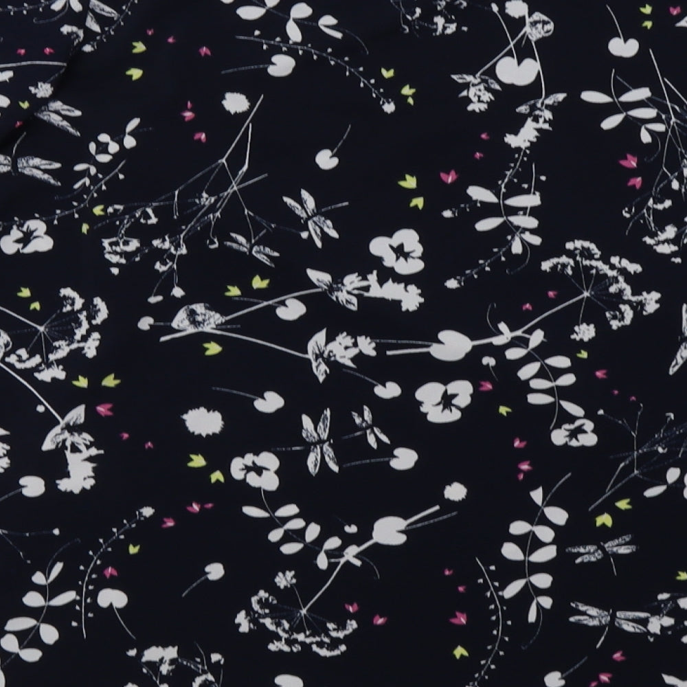 NEXT Womens Blue Floral Polyester Basic Blouse Size 18 Square Neck