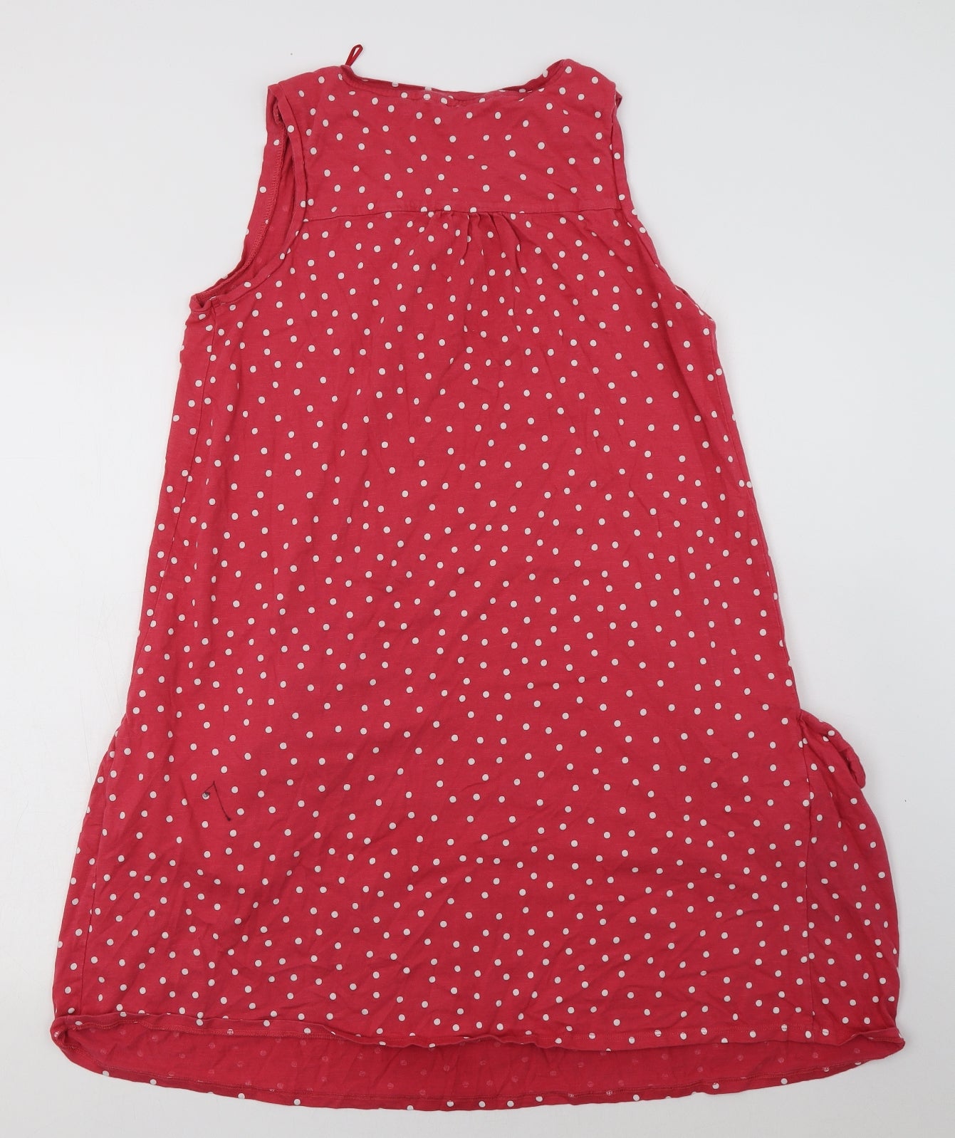 NEXT Womens Pink Polka Dot Cotton A-Line  Size 14  V-Neck Pullover