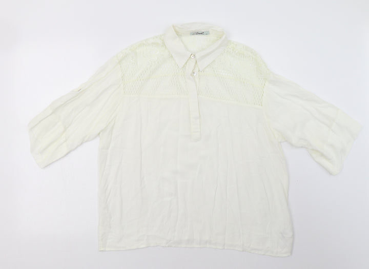 Axel Womens White Viscose Basic Polo Size 14 Collared