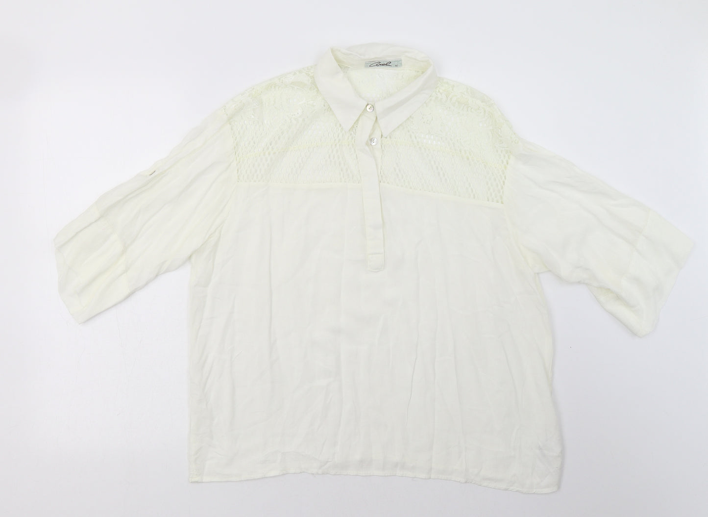 Axel Womens White  Viscose Basic Polo Size 14 Collared