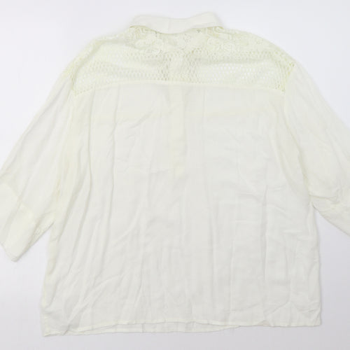 Axel Womens White  Viscose Basic Polo Size 14 Collared