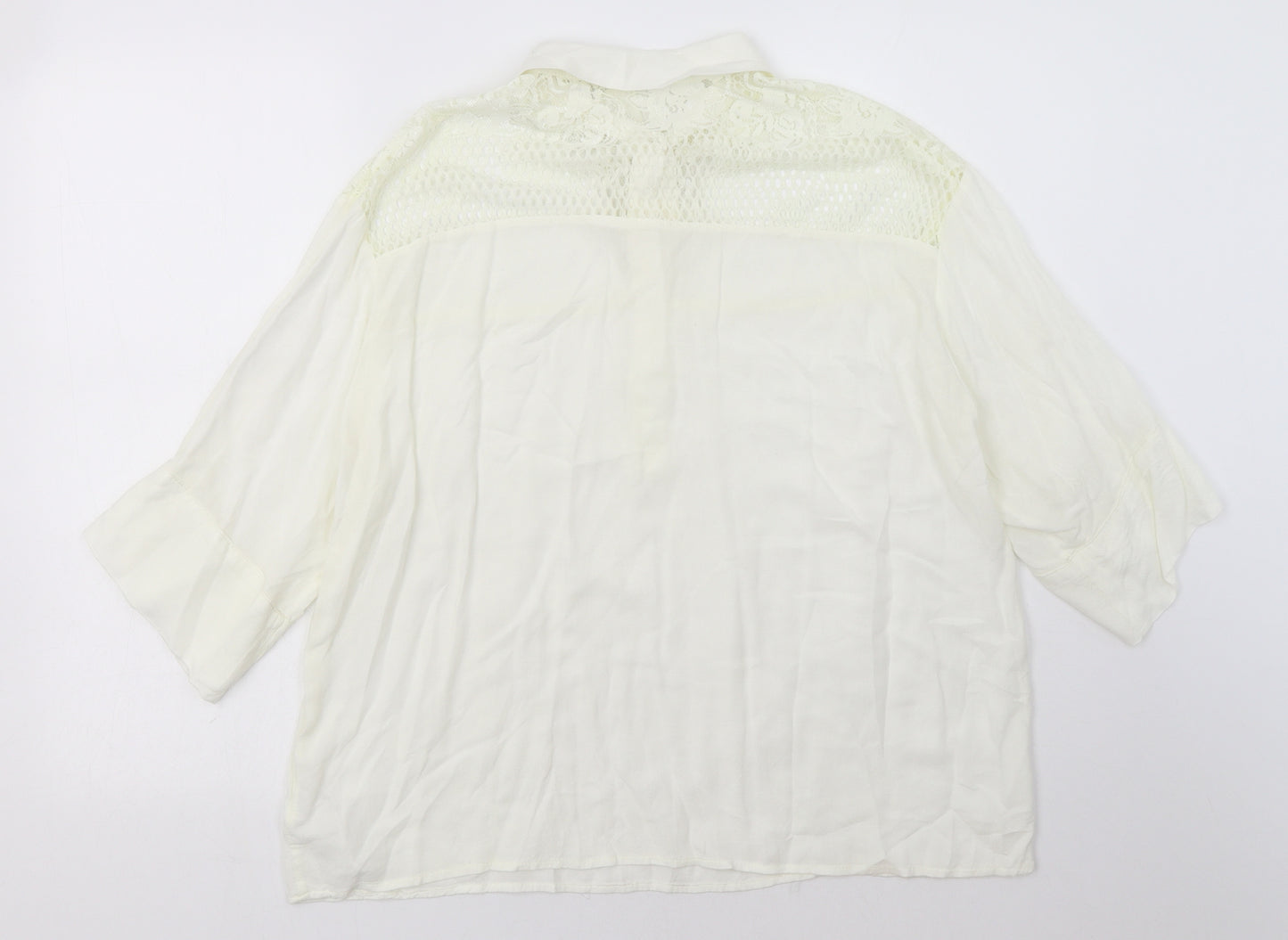 Axel Womens White  Viscose Basic Polo Size 14 Collared