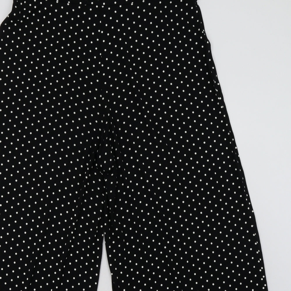 Roman Womens Black Polka Dot Viscose Trousers  Size 14 L30 in Regular