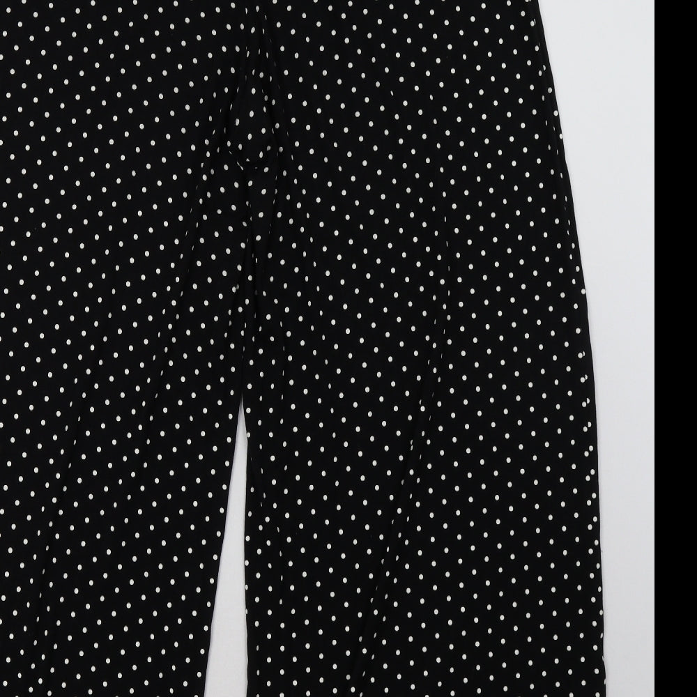 Roman Womens Black Polka Dot Viscose Trousers  Size 14 L30 in Regular
