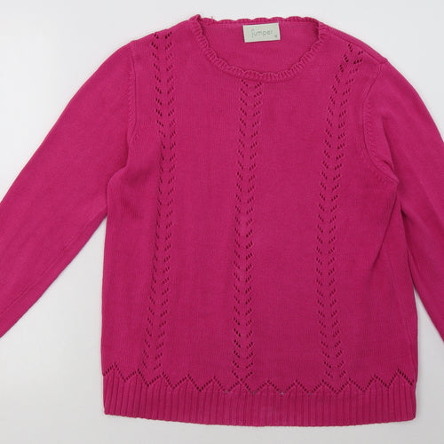 Preworn Womens Purple Geometric Cotton Pullover Sweatshirt Size M  Pullover