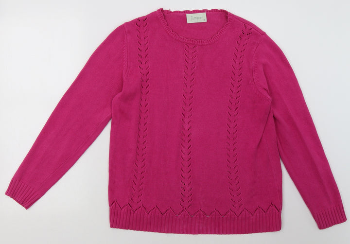 Preworn Womens Purple Geometric Cotton Pullover Sweatshirt Size M Pullover