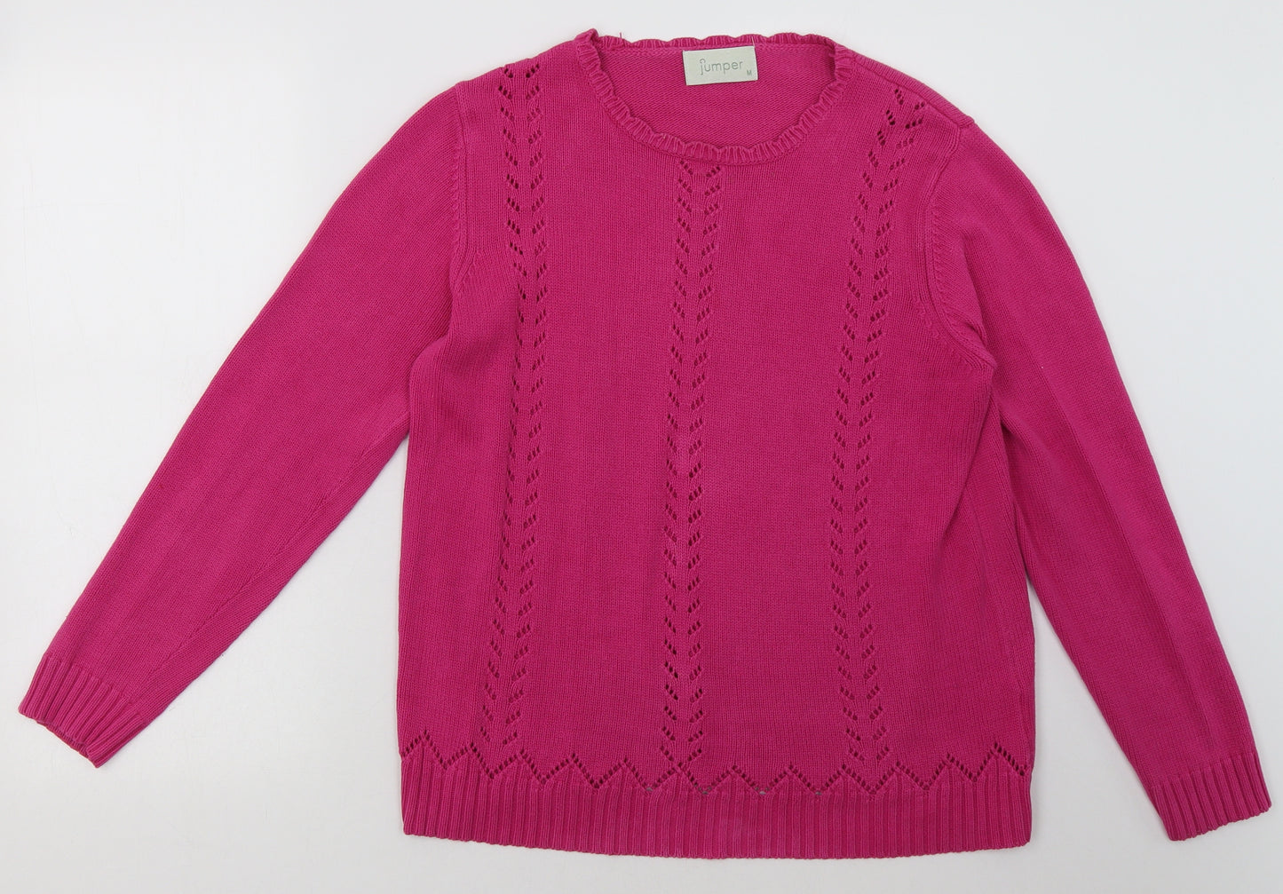 Preworn Womens Purple Geometric Cotton Pullover Sweatshirt Size M  Pullover