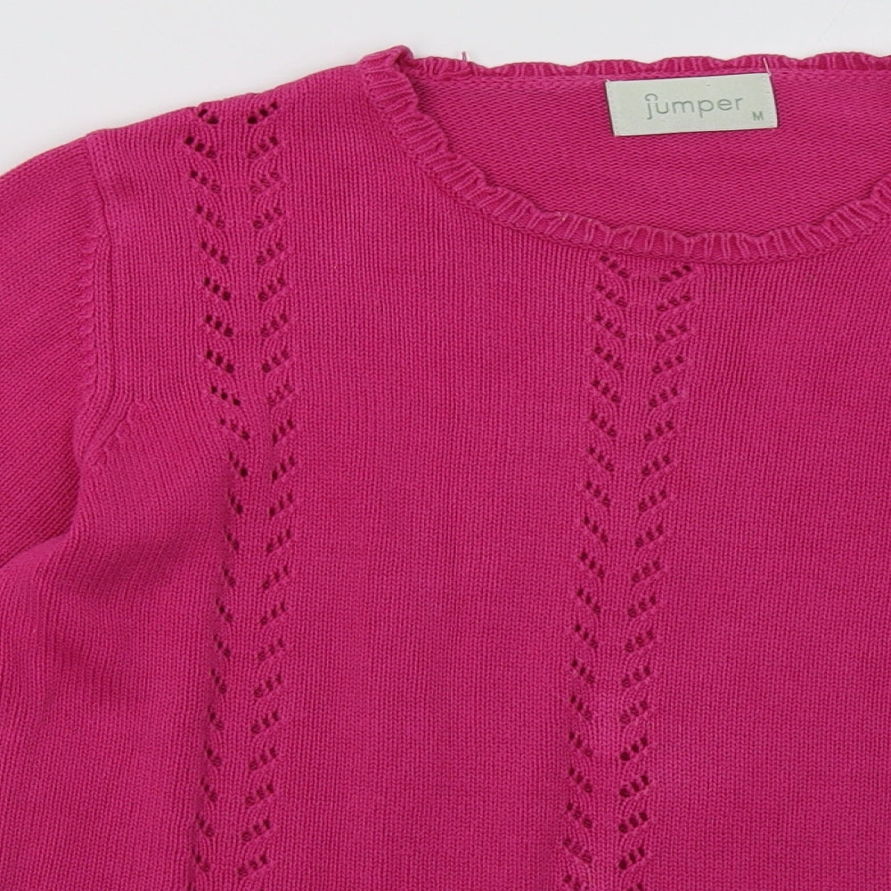 Preworn Womens Purple Geometric Cotton Pullover Sweatshirt Size M  Pullover