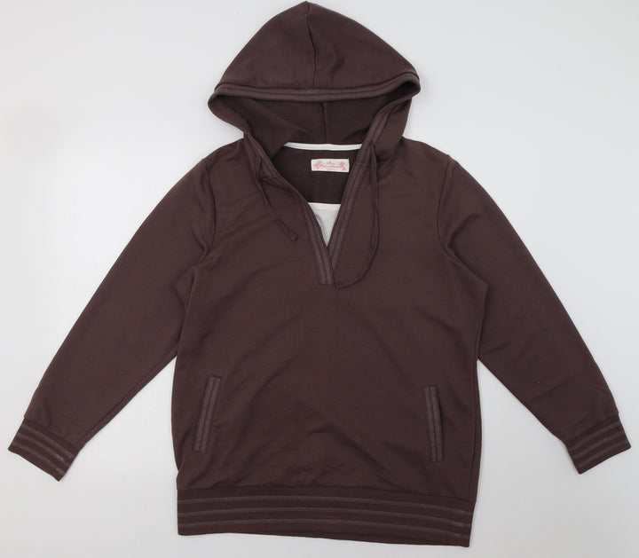 BM Womens Brown Polyacrylate Fibre Pullover Hoodie Size M Pullover