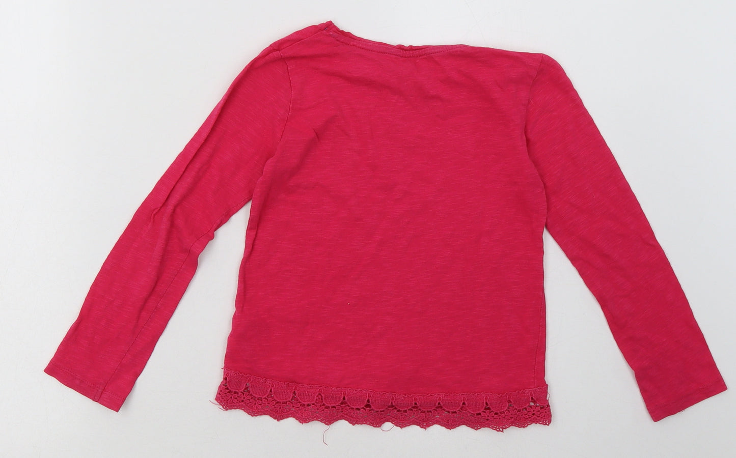 F&F Girls Pink  Cotton Basic Casual Size 6-7 Years Crew Neck Pullover