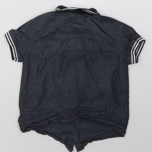 Peacocks Boys Blue  Cotton Basic Button-Up Size 7-8 Years Collared Button