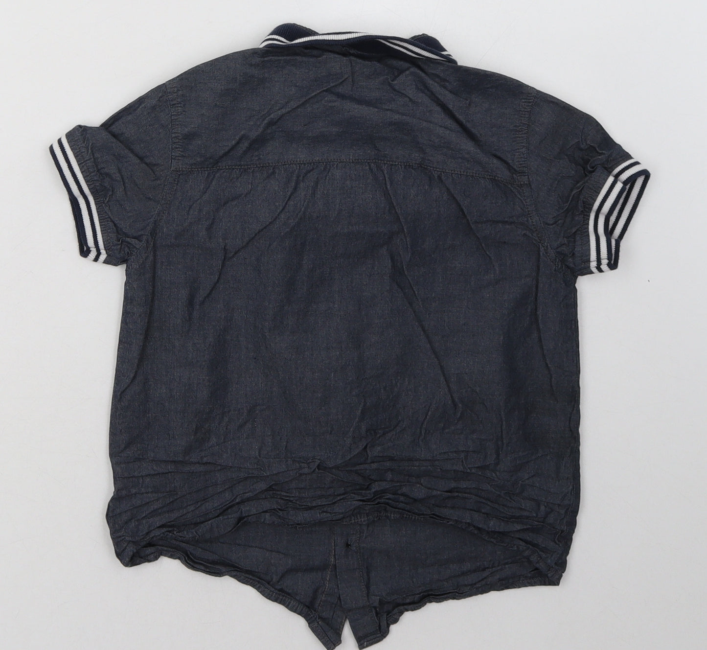 Peacocks Boys Blue  Cotton Basic Button-Up Size 7-8 Years Collared Button