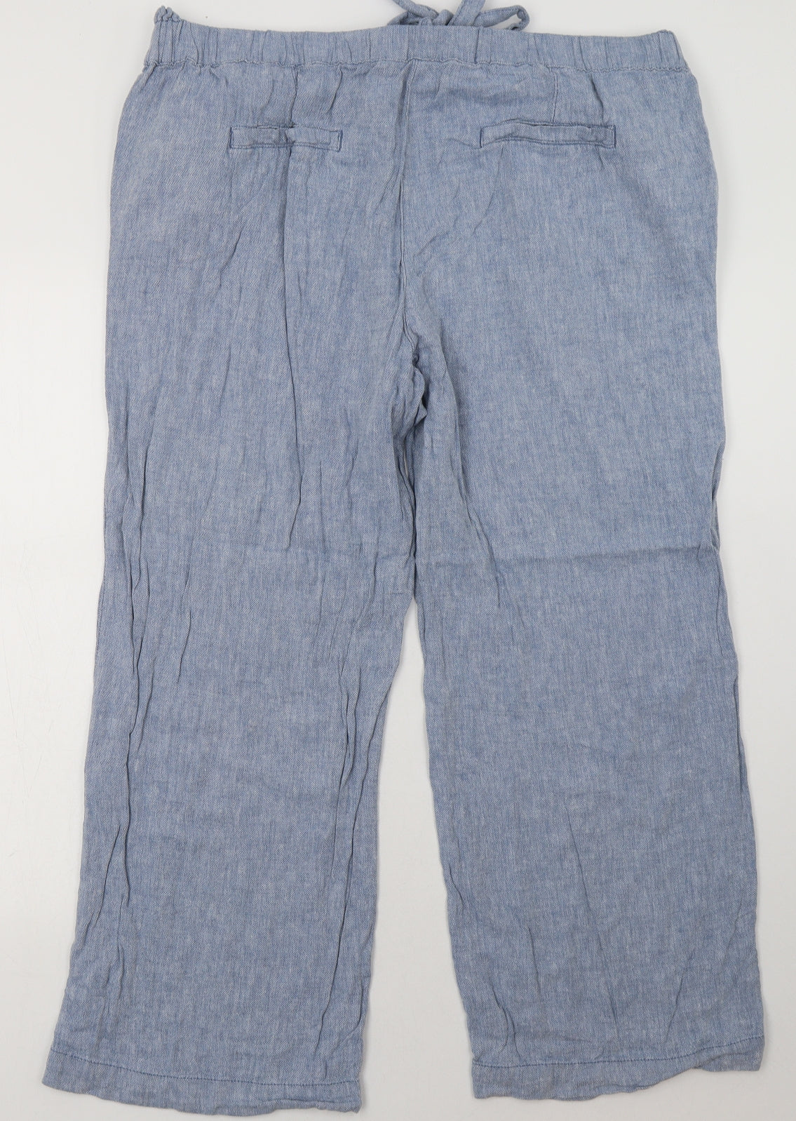 George Womens Blue  Linen Trousers  Size 20 L28 in Regular Tie