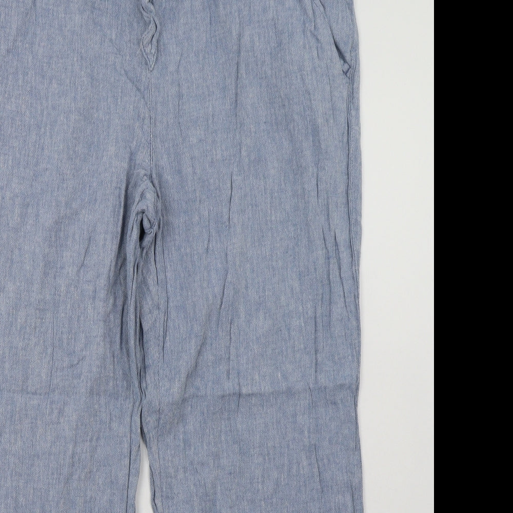George Womens Blue  Linen Trousers  Size 20 L28 in Regular Tie