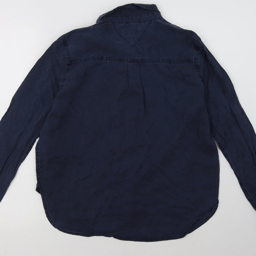 Tommy Hilfiger Mens Blue  Lyocell  Button-Up Size M Collared Button