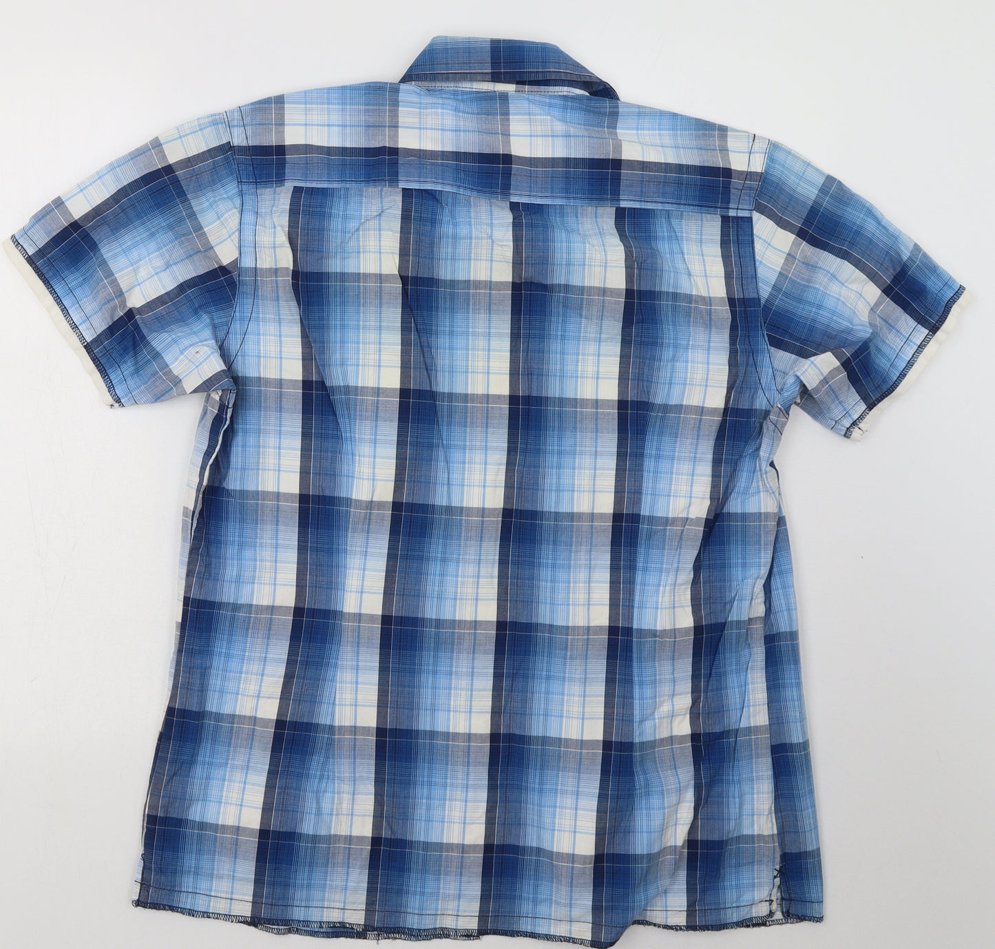 Burton Mens Blue Check Cotton  Button-Up Size M Collared