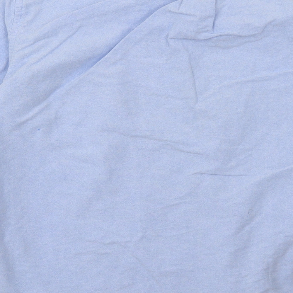 larsson & co Mens Blue  Cotton  Button-Up Size M Collared Button