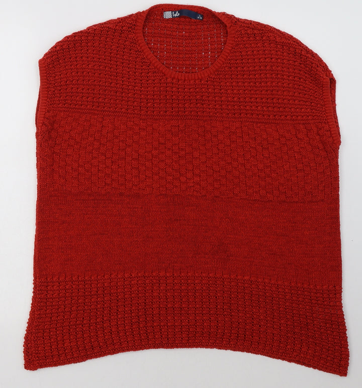 EWM Womens Red Acrylic Pullover Sweatshirt Size L Pullover