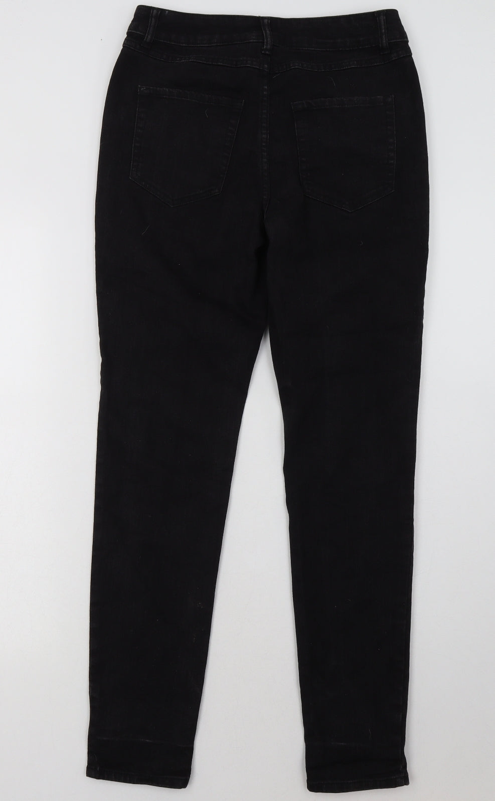 Avenue Womens Black  Cotton Straight Jeans Size 10 L30 in Regular Button