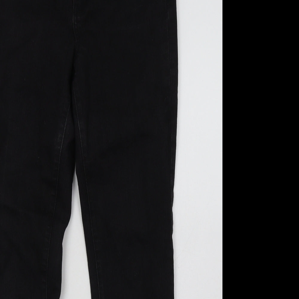 Avenue Womens Black  Cotton Straight Jeans Size 10 L30 in Regular Button