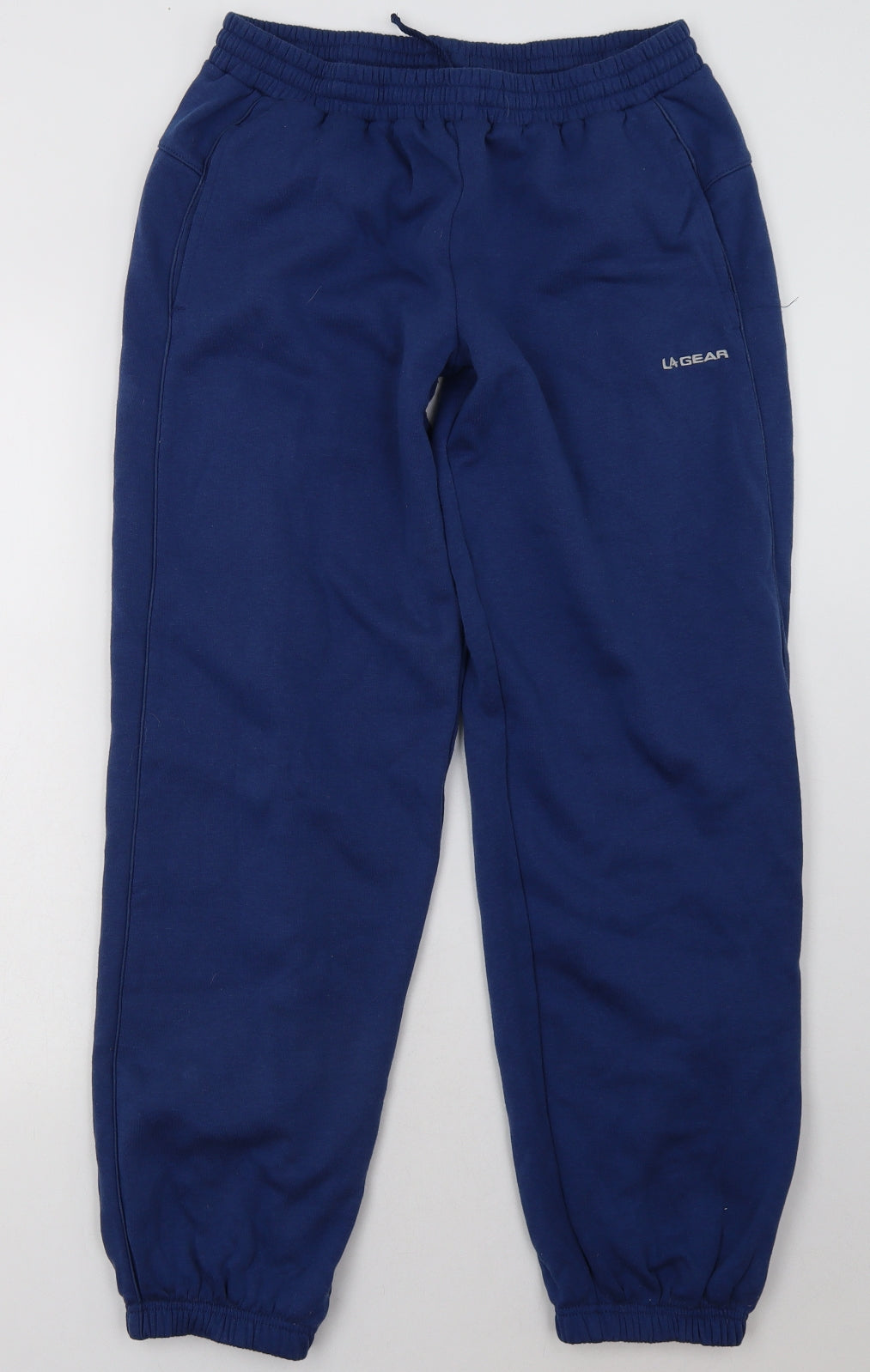 LA Gear Womens Blue  Cotton Jogger Trousers Size 12 L30 in Regular Tie