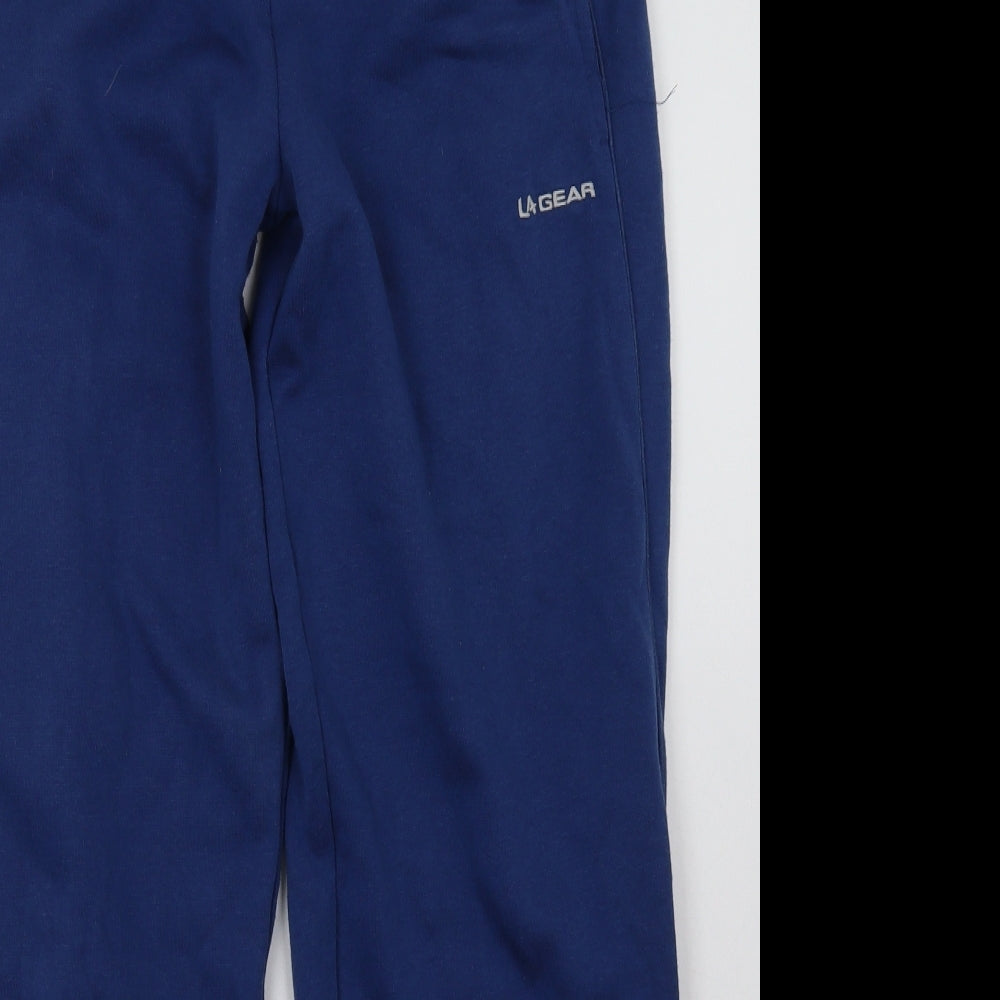 LA Gear Womens Blue  Cotton Jogger Trousers Size 12 L30 in Regular Tie