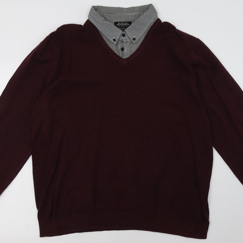 Burton Mens Red  Cotton Pullover Sweatshirt Size 2XL