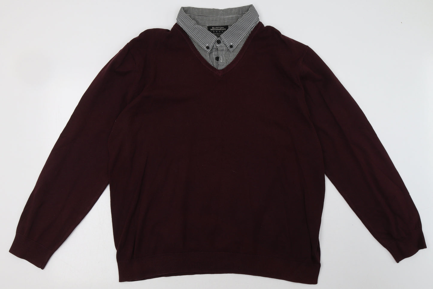 Burton Mens Red  Cotton Pullover Sweatshirt Size 2XL