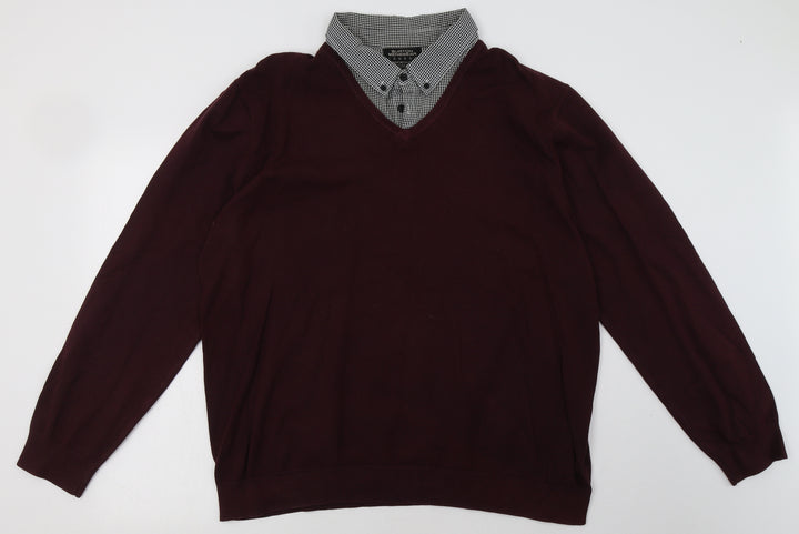 Burton Mens Red  Cotton Pullover Sweatshirt Size 2XL