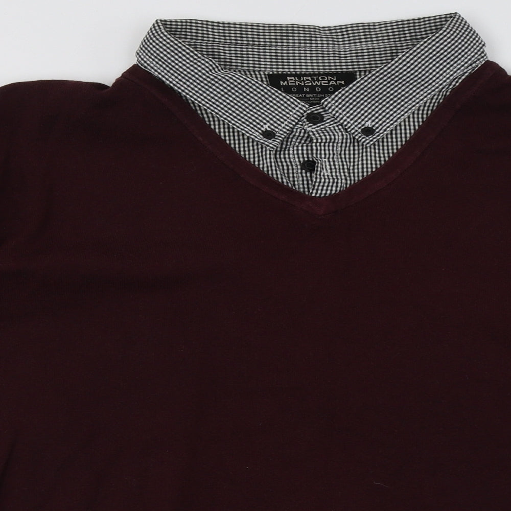 Burton Mens Red  Cotton Pullover Sweatshirt Size 2XL
