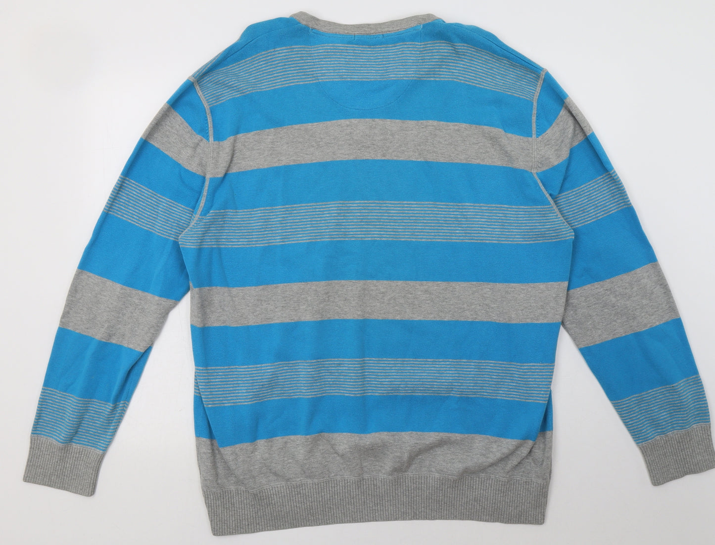 NEXT Mens Blue Striped Cotton  Sweatshirt Size 2XL