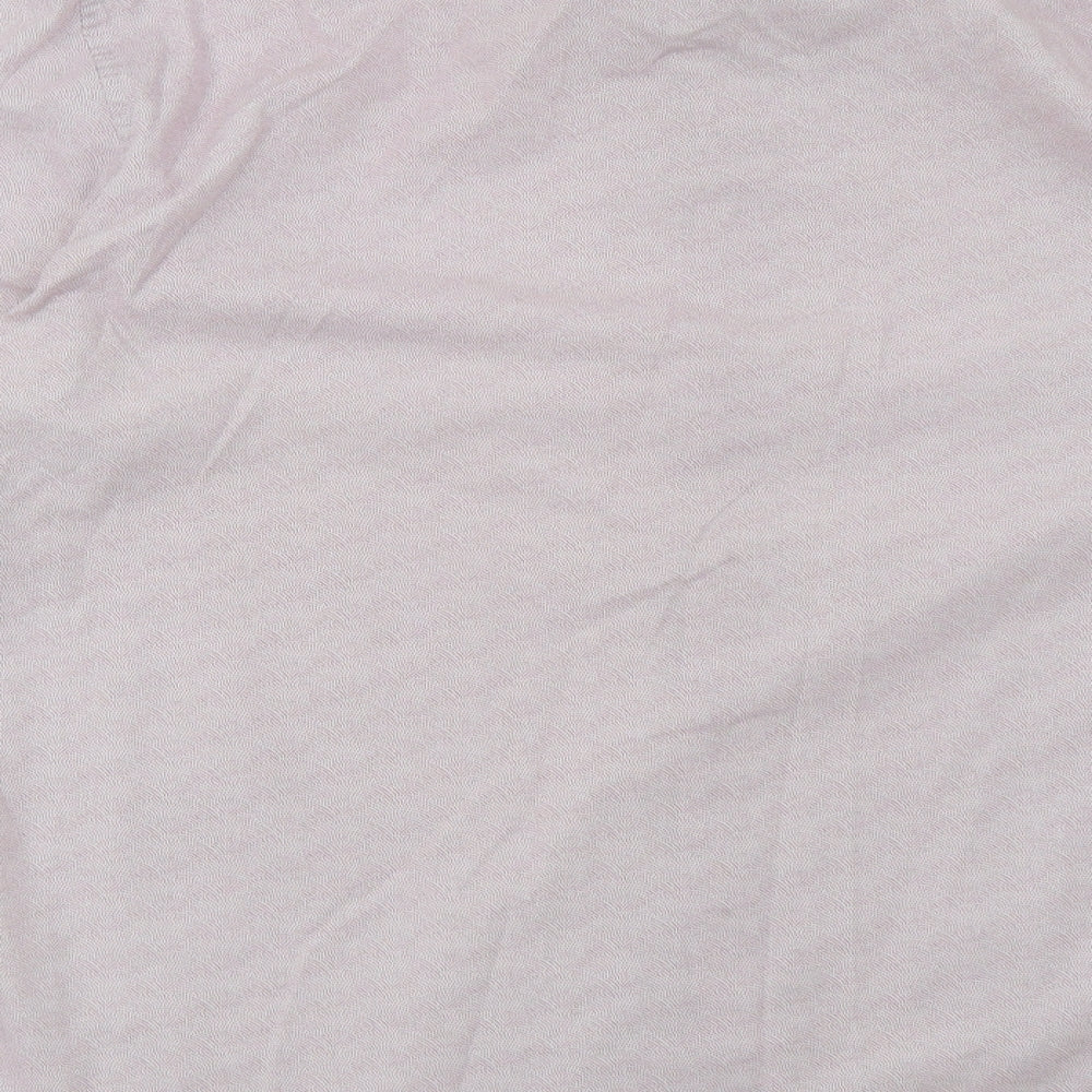 Marks and Spencer Mens Pink Geometric Cotton  Button-Up Size 17 Collared Button