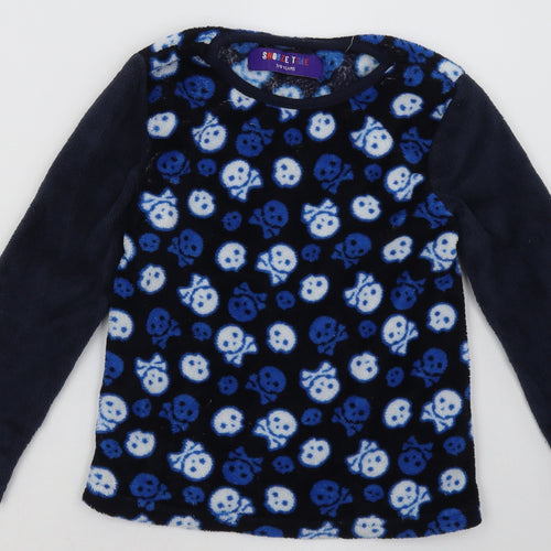 b&m Boys Blue Geometric Polyester  Pyjama Top Size 7-8 Years  Pullover - Skull Print