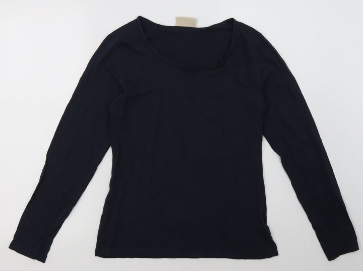 Avenue Womens Blue Cotton Pullover Sweatshirt Size S Pullover