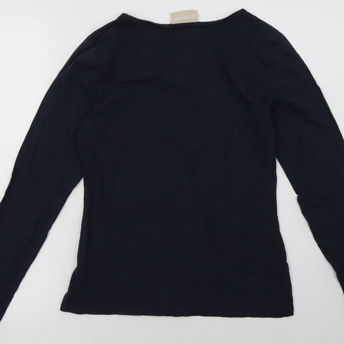 Avenue Womens Blue  Cotton Pullover Sweatshirt Size S  Pullover