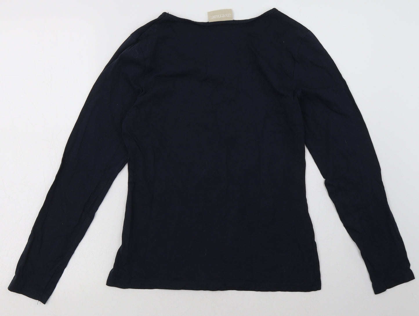 Avenue Womens Blue  Cotton Pullover Sweatshirt Size S  Pullover